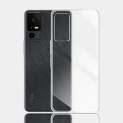 Clear Silicone Soft TPU Phone Case Cover - 6.75 inches Transparent Coque for TCL 40 SE (Clear)