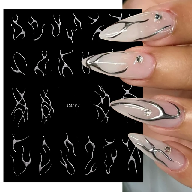 FULL BEAUTY Fire Flame 3D Nail Stickers T2725 | LookHealthyStore
