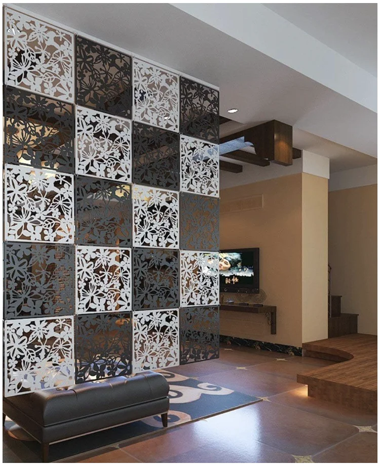 DIY Hanging Room Divider Made of Environmentally PVC, 12 PCS Partitions Panels Screen for Decorating Bedding, Dining, Study and