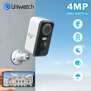 UniWatch 4MP Solar WIFI Battery Camera Low Power 5200mAh Rechargeable Battery Outdoor CCTV Wireless IP Camera PIR Motion Detect