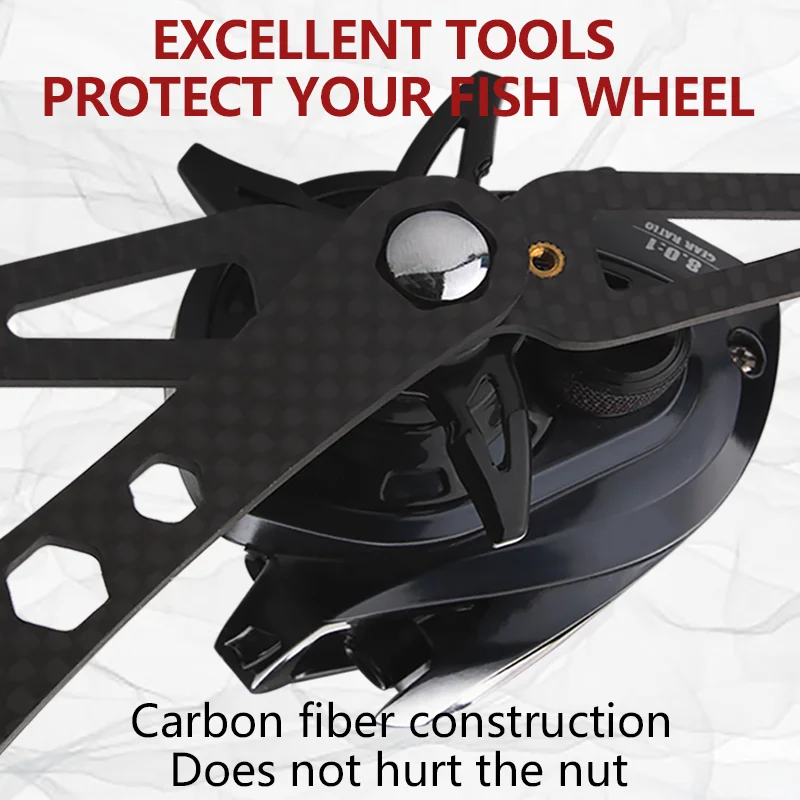 Kawa 1pc Fishing Tool Carbon Carbon Fiber Material Portable M7/M8 Screw Remove Tool Handle Knob Caps Open Fishing Reel Accessory