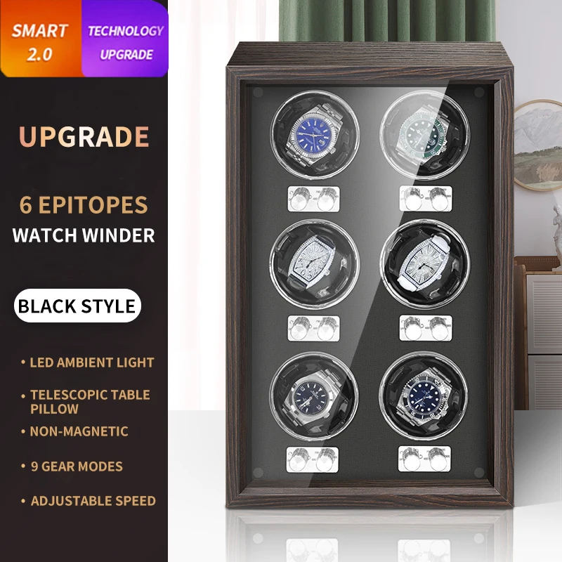 Automatic Watch Winder Luxury Wood Watch Safe Box Mabuchi Mute Motor