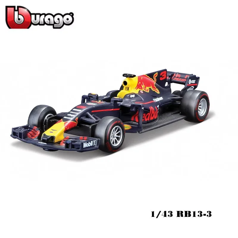 Bburago 1:43 레드 불 레이싱 태그호이어 RB13 2017 3 다니엘 리치아르도 RB14 RB15 RB16 합금 럭셔리 차량 다이캐스트 자동차 모델