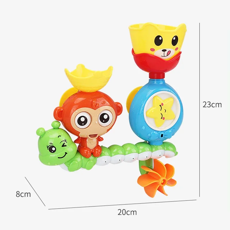 Baby Bath Toy Wall Sunction Cup Track Water Games Children Bathroom Monkey Caterpilla Bath Shower Toy for Kids Birthday Gifts 6