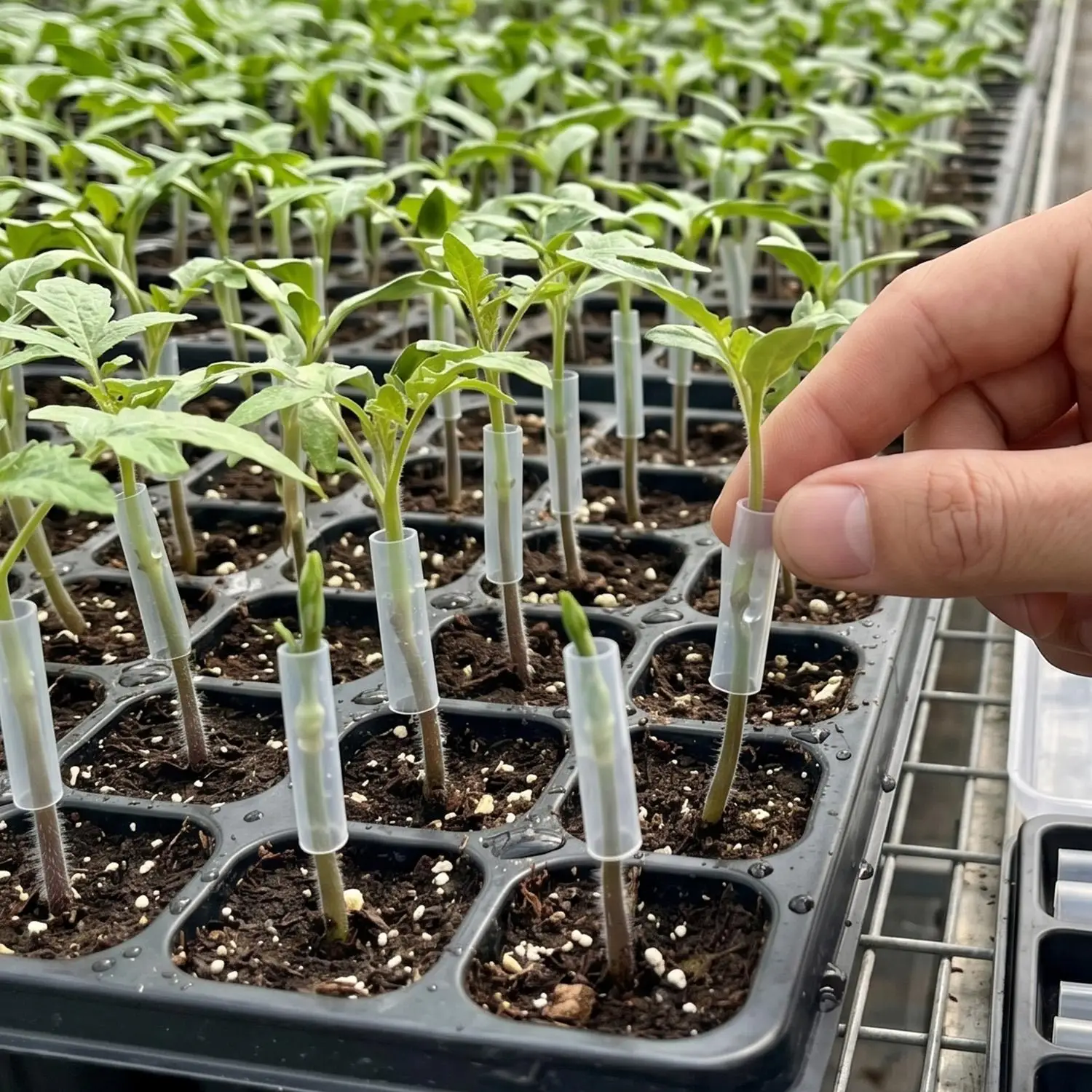 얇은벽 접목 튜브 도매 3-7.5mm 식물 과일 나무 가지 치유 보호대 정원용 특수 접목 케이싱 슬리브