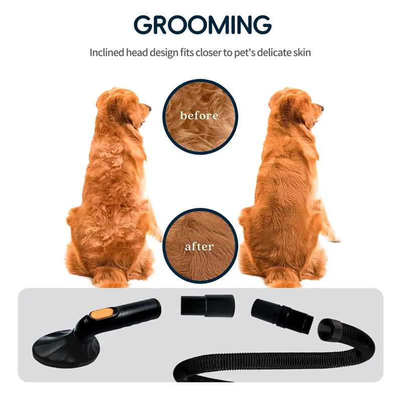 TCF-Kit per toelettatura animali domestici, attacco per aspirapolvere per spazzole per cani, spazzola con spazzola per spargimen - immagine 5