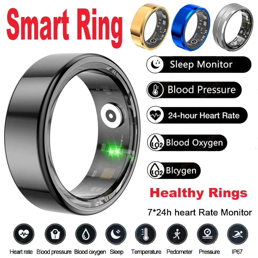 New Smart Ring 4 Color Military Grade Titanium Steel Shell Health Monitoring IP68 & 3ATM Waterproof Multi-sport Modes