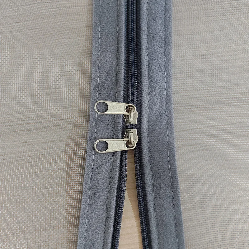 Zipper Mosquito Screen Window Household Invisible Mosquito Net Insect Proof Self Installing Without Punching Holes Gray