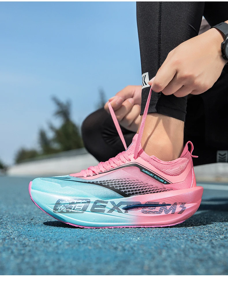 Marathon Air Cushion Carbon Plate Sports Running Shoes Men Breathable Lightweight Women Comfortable Nonskid Speciality_vogvips.com