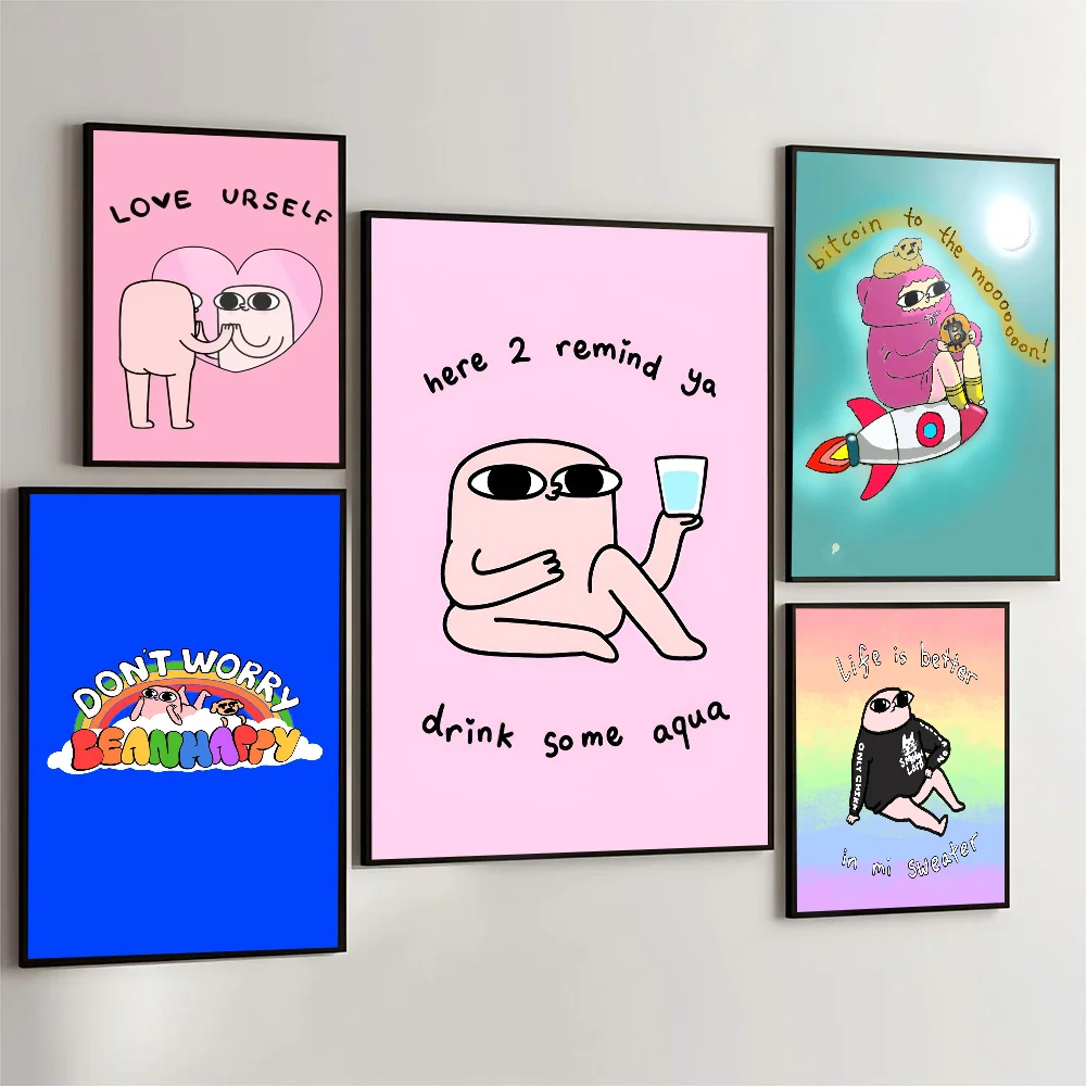 Ketnipz 귀여운 재미있는 포스터 자체 접착 아트, 방수 종이 스티커, 커피 하우스 바 룸 벽 장식-Freehip.co.kr