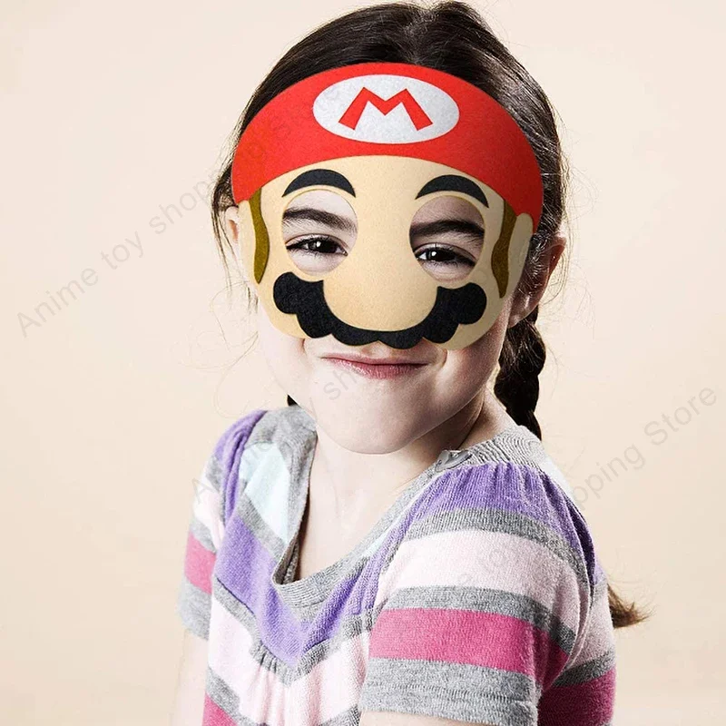 Super Mario Bros Luigi Yoshi Peach Bowser Cosplay Party Mask per bambini  festa di compleanno decorazione ornamenti di Halloween regali - AliExpress