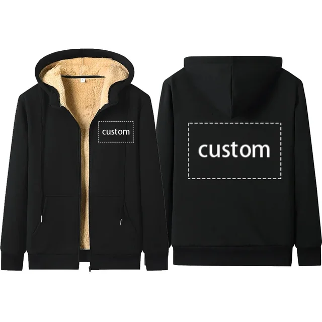 Custom Warm Jacket Lambwool Zipper Jackets Custom Hooded Sweatshirts Streetwear Y2k Hoodies