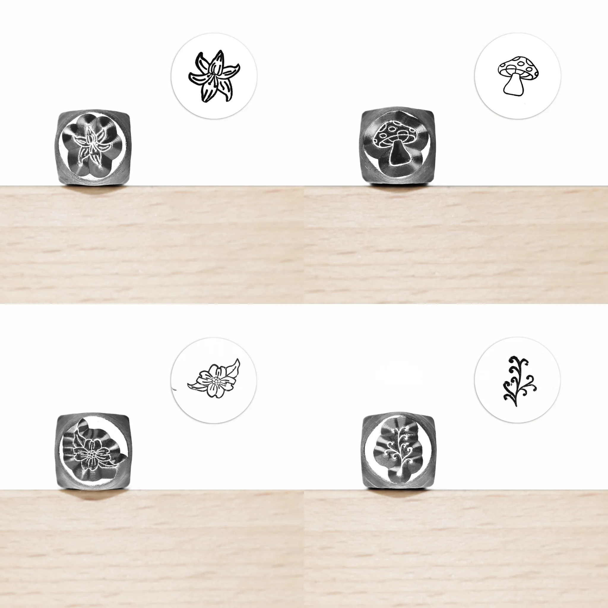 금속 스탬핑 쥬얼리 만들기 용품 꽃과 봄 시간 금속용 금속 디자인 스탬프, 쥬얼리(6mm)