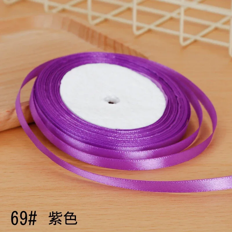 Elegant 6mm Satin Ribbon for DIY Crafts and Gift Wrapping