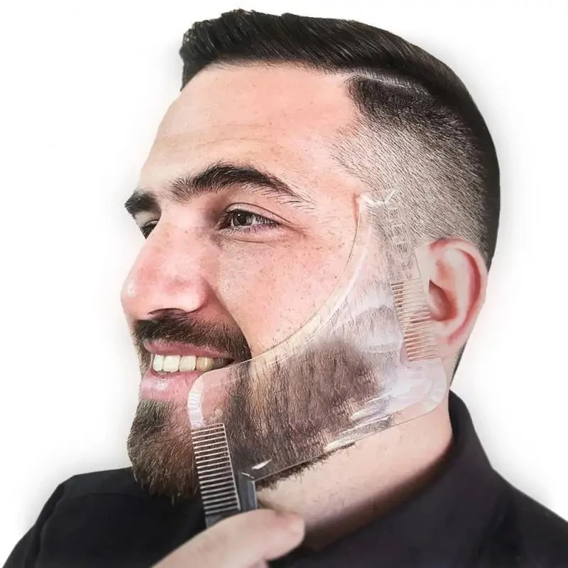 Beard Styling Shaping Template Comb Barber Tool Symmetry Trimming Shaper Stencil Beard Hair Brush Stencil Salon Styling Tools 5