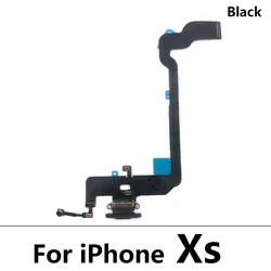 Enhanced Charger Dock Connector Flex Cable with USB Port and Audio Jack (Xs Black)