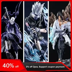 34cm Naruto Figure GK Hatake Kakashi Uchiha Obito Sasuke Fighting Posture Anime Action Figure Kids Toys Gifts for Boys Ornaments