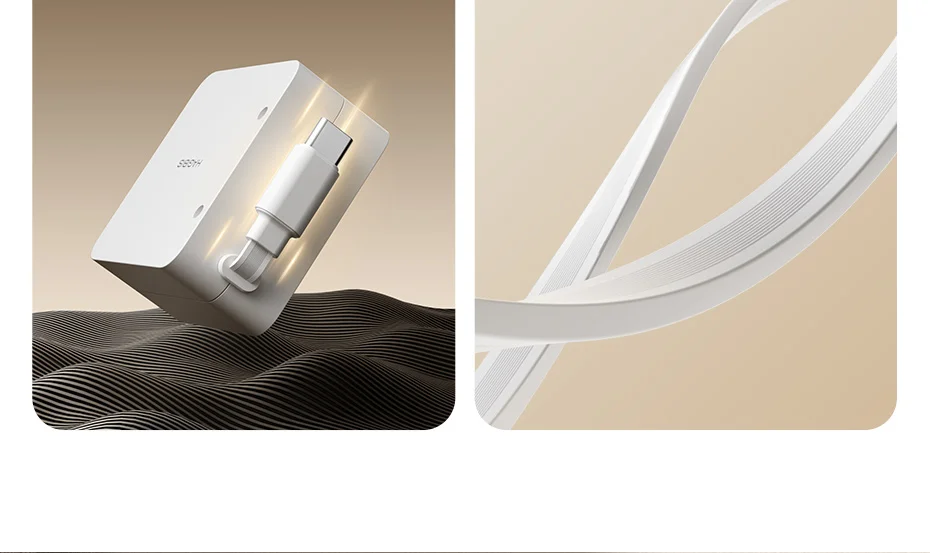 Unidirectional Retractable USB C Cable 100W Fast Charging