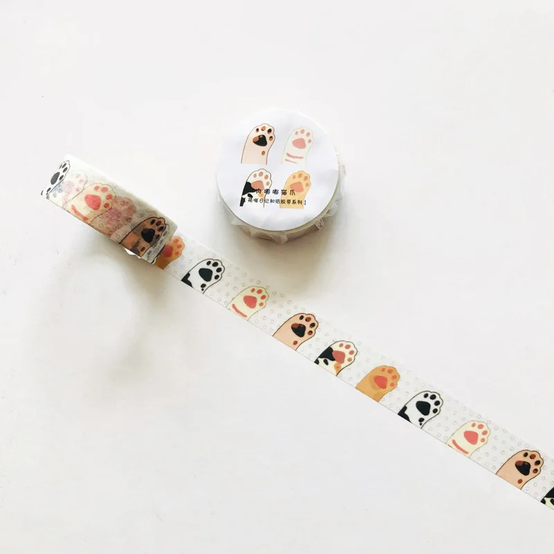 6 Styles Kawaii Cat Washi Tape 1.5cm X 5m Cute Journal Stickers for Scrapbooking Bullet Journal Supplies DIY Decorative Tapes