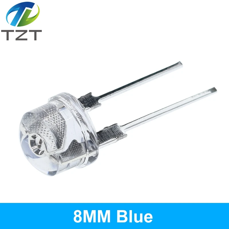 LED Lamp 10PCS F8 8mm 0.5W 3.0-3.2V Straw hat LED White Super bright LED lamp Wide Angle Transparent Lamp Strawhat