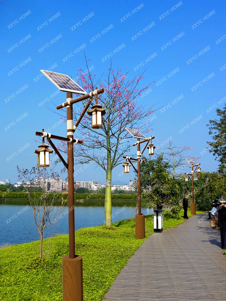 

High Poled Lamp Outdoor Waterproof B & B Ancient Town Park in Chinese Antique Style Landscape Lamp Solar Street Lamp