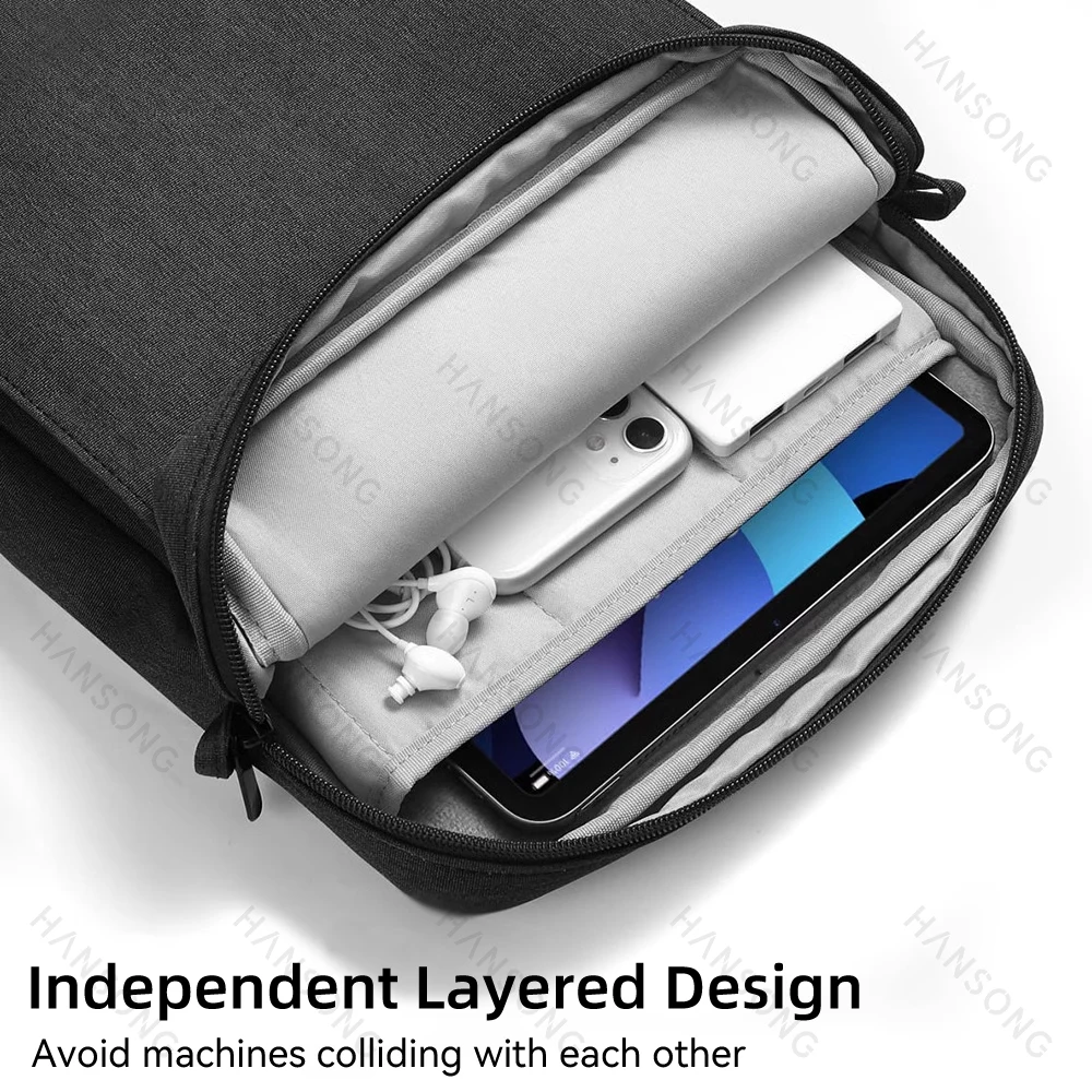 Bolsa Protetora à Prova de Choque Capa Multi Bolsos Bolsa para Ipad Samsung Xiaomi Bolsa para Tablet de a 13 - Imagem 6