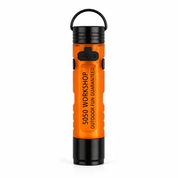 Compact Rechargeable LED Pocket Flashlight with Clip - On Hat and Keychain Attachment - Ideal for Camping and Outdoor Use (Vibrant Orange)