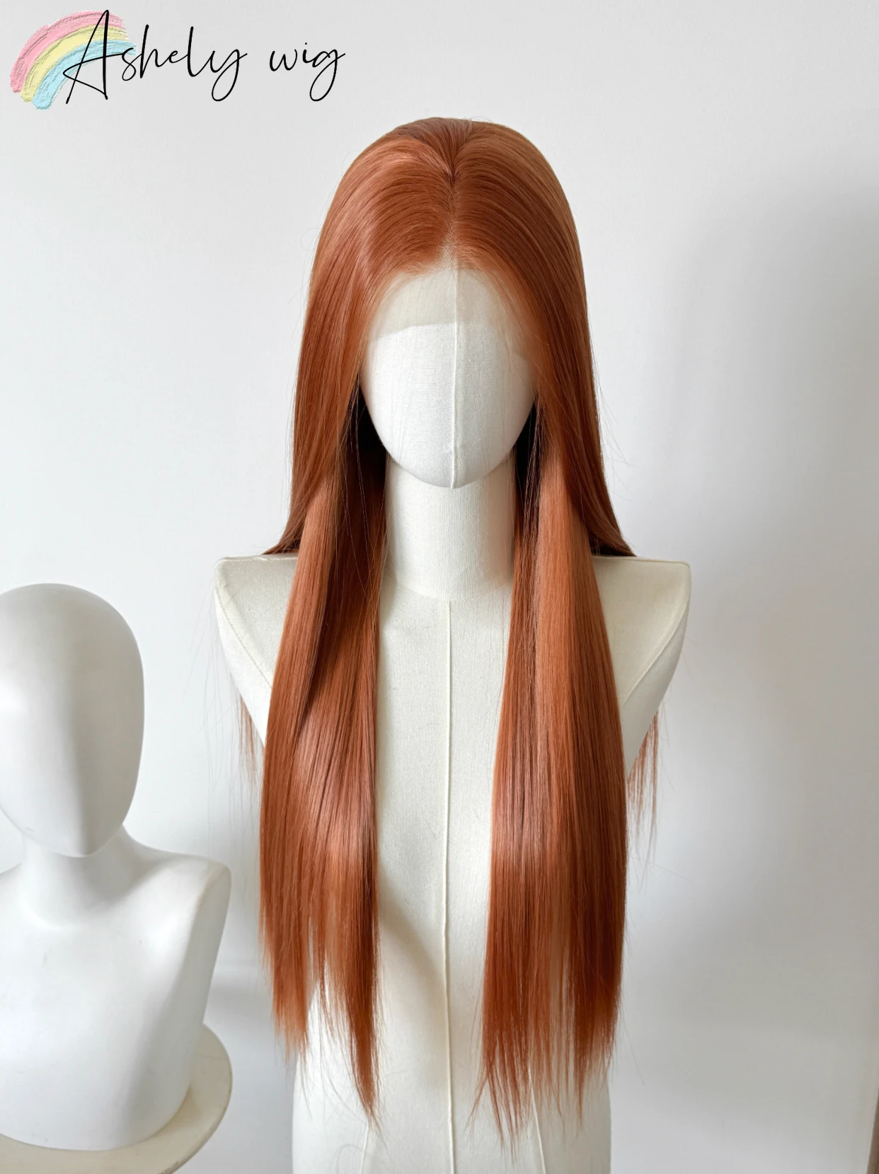 Orange Wig for Women 13*4 Lace Front Wig Long Straight Hair Wig Nature Looking Soft Super Thick Super thick for Cosplay Dialy