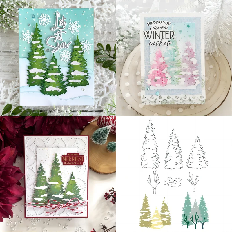 Schnee baum Metall Schneidwerk zeuge Schablonen für DIY Scrap booking dekorative Prägung Handwerk Stanz schablone