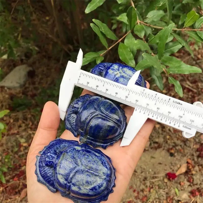 Natural Lapis Lazuli Beetle Crystal Carving Healing Crafts Animal Statue Home Room Decoration Ornaments 1pcs 6