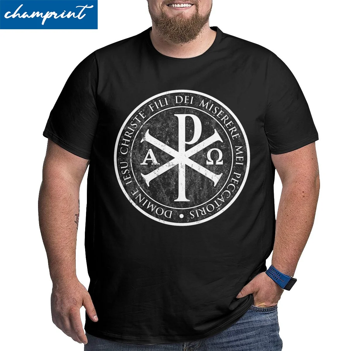 

Футболка мужская с принтом Иисуса, 100% хлопок, оверсайз, 4XL/5XL/6XL