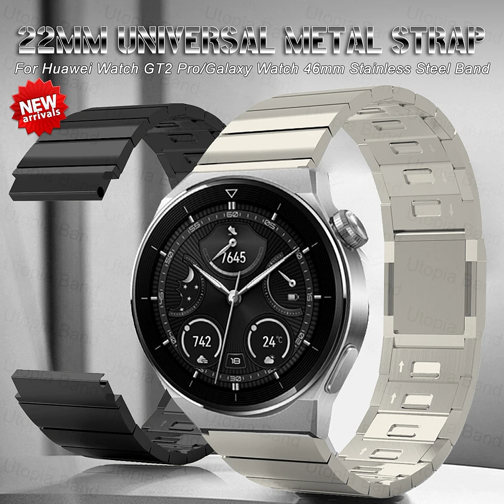 

Magnetic Buckle Metal Strap For Samsung Galaxy Watch 46mm Gear S3 22mm Stainless Steel Band For Huawei Watch GT2 Pro 46mm 42mm