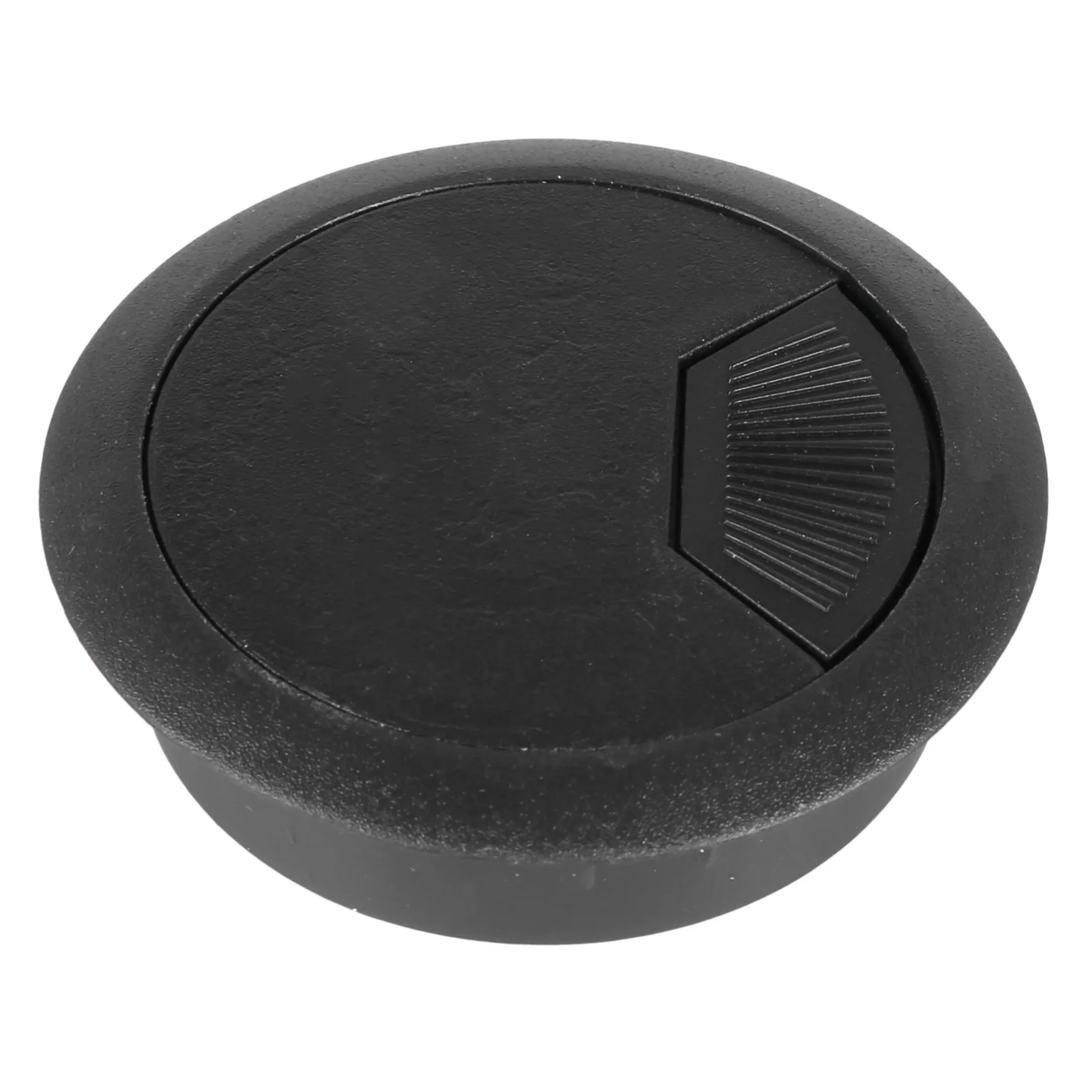 5 Pcs Black 70mm Dia Round Plastic Cable Hole Covers for Computer Desk