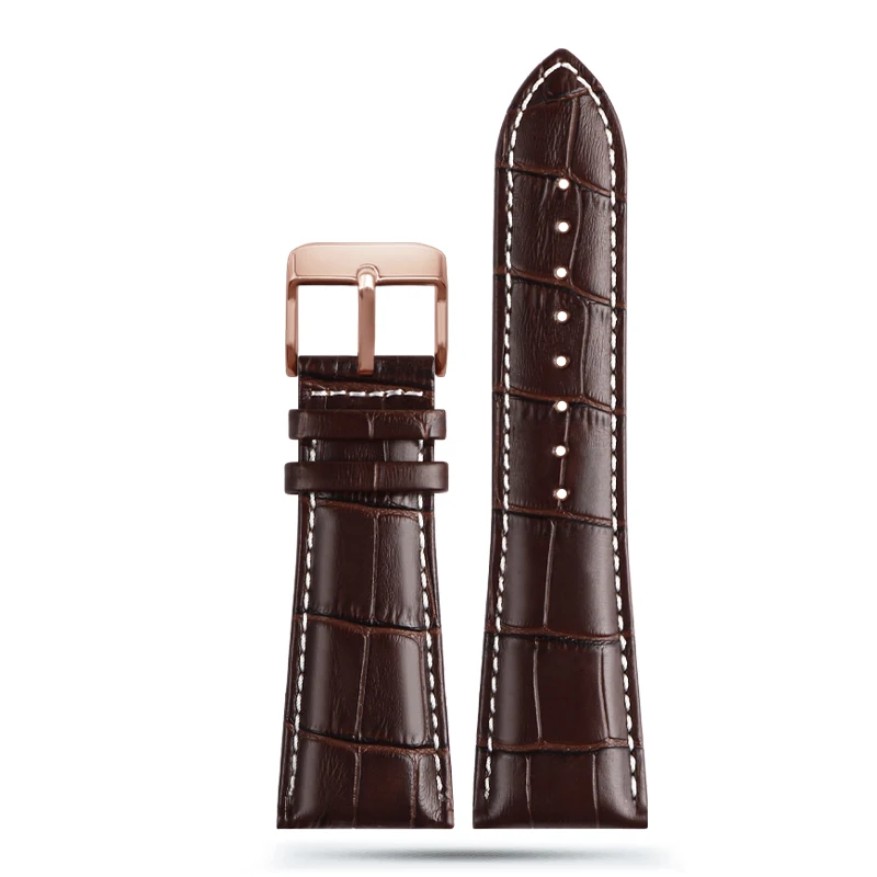 Large Width Genuine Leather Watch Strap