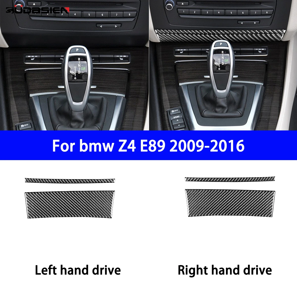 

For BMW Z4 Series E89 2009-2016 Carbon Fiber Car Interior Center Console CD Button Bottom Panel Decorative Cover Sticker