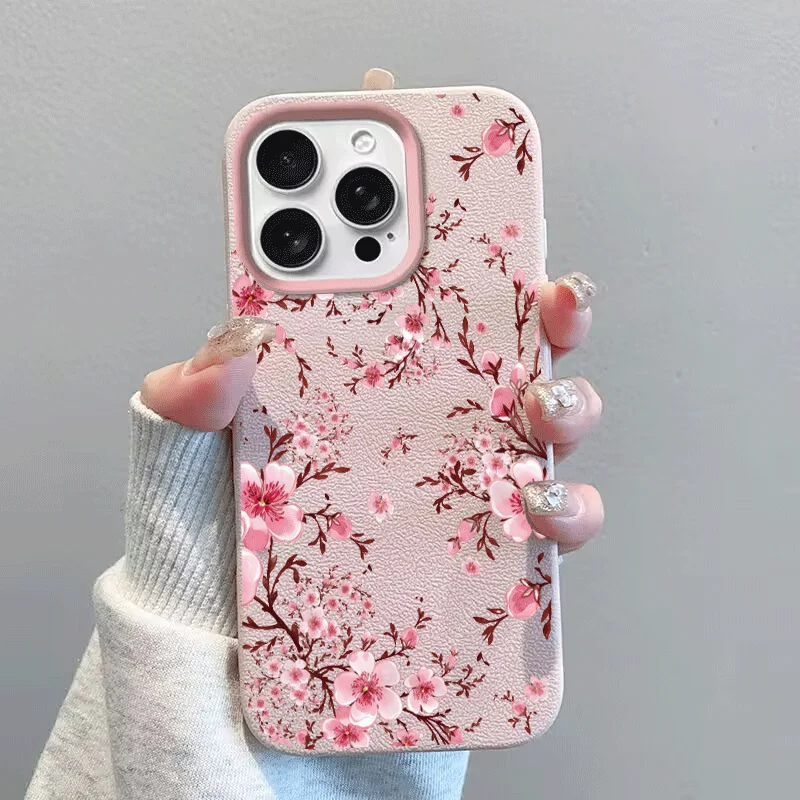 Elegant Flower Butterfly Leather Candy Phone Case Cover