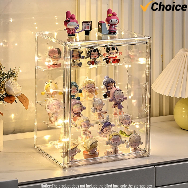 Acrylic Display Stand High Clarity Blind Box Organizer For Anime Collectibles Mini Figures Badge Holder Model Showcase Cabinet acrylic display stand