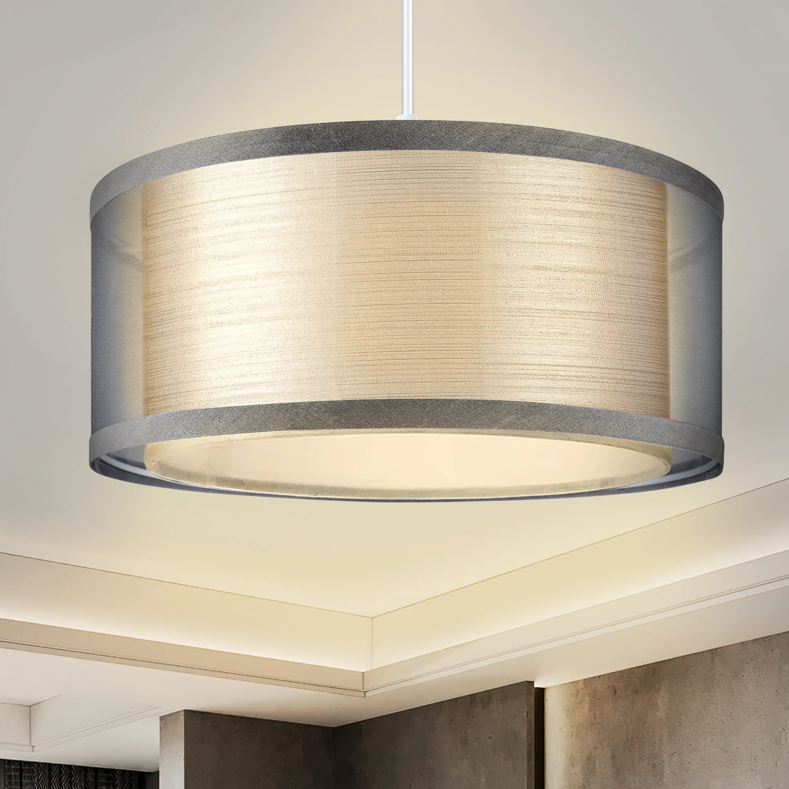 UpgradeYourHomeDecorwithModernGreyLampshadeforCeilingLights