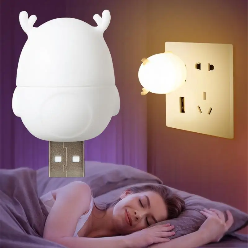 

Reading Lamp Eye Protection Deer Shaped Usb Energy-saving Night Light Room Atmosphere Light Energy Saving Simple And Cute Design