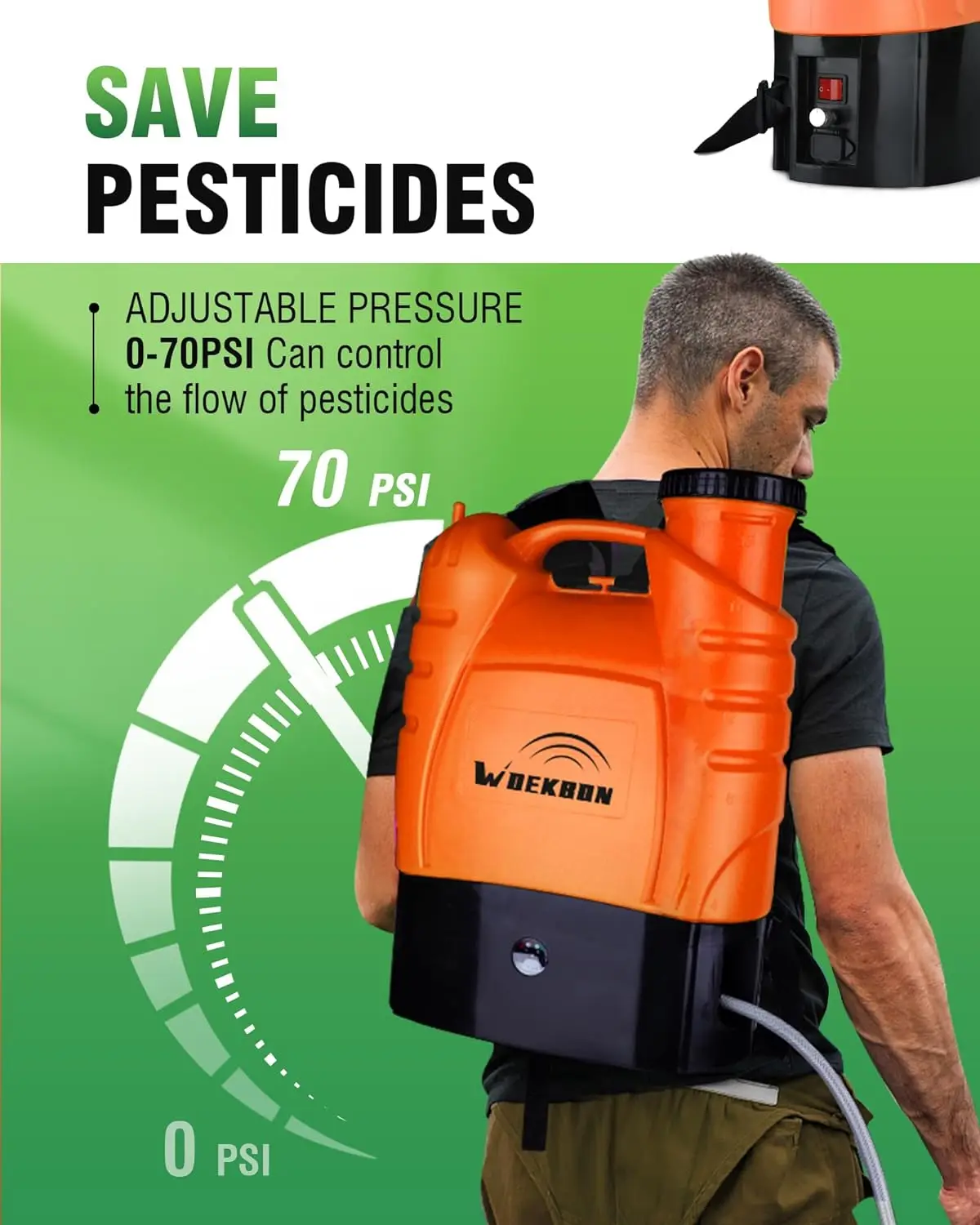 4 Gallon Battery Powered Backpack Sprayer Electric Garden Pump Sprayer with Lithium Battery for Long Time Spray Brass Telescope