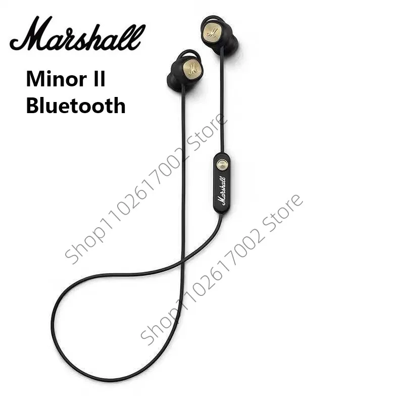 Marshall Minor II 인이어 딥 베이스 블루투스 이어폰, 스포츠 음악 헤드폰용 마이크 포함 AliExpress