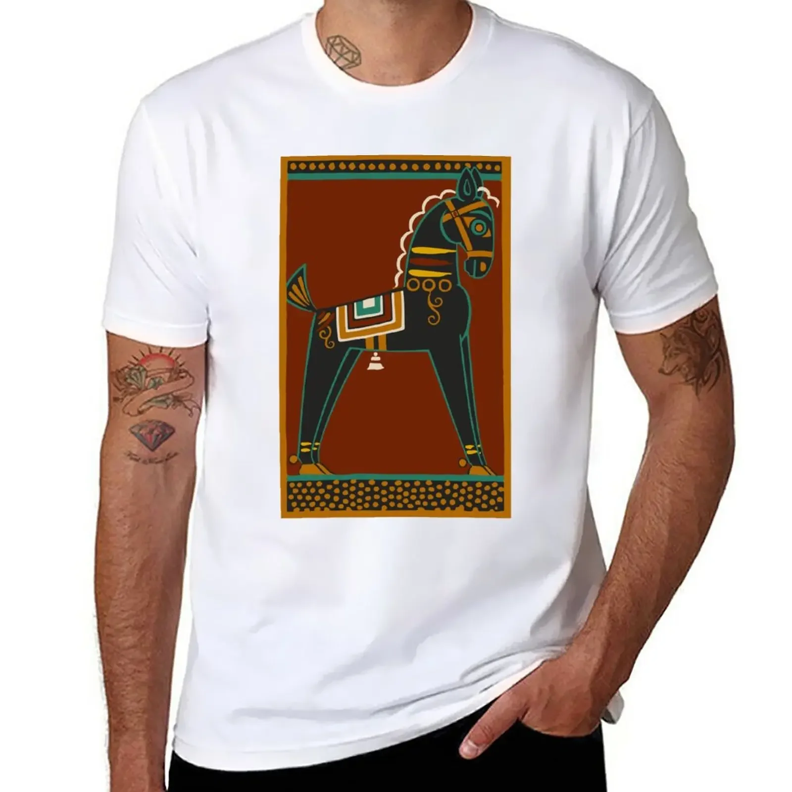 

Black Horse by Jamini Roy T-Shirt vintage clothes sports fans Men's t-shirt