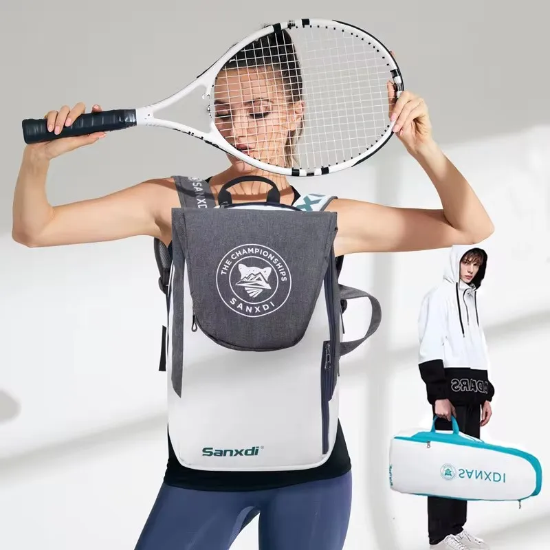 Multifunctional Foldable Tennis Racket Backpack Squash Badminton Racket Carry Tote Bag Men's Women's Large Capacity Sports Bag