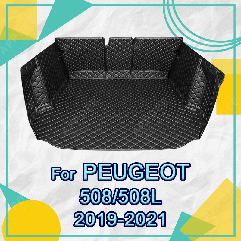 

Auto Full Coverage Trunk Mat For PEUGEOT 508/508L 2019 2020 2021 Car Boot Cover Pad Cargo Liner Interior Protector Accessories