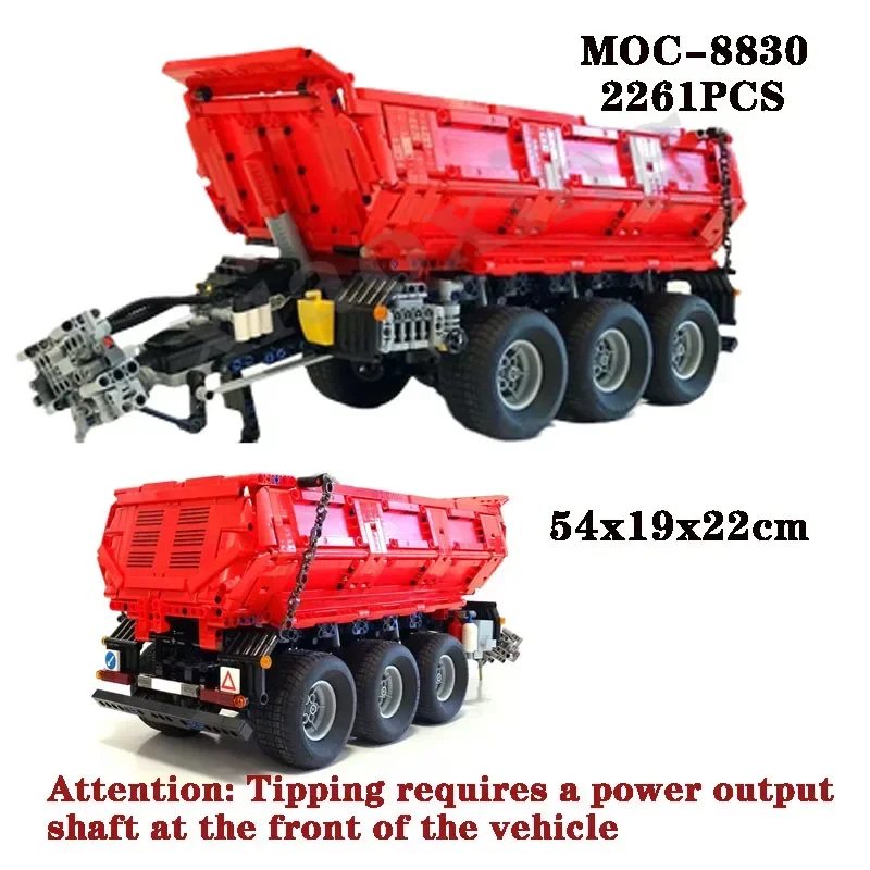 

New MOC-8830 Tractor Truck Hanger Suitable for 42054 Block Assembly Toy Model Self dumping Trailer Birthday Christmas Toy Gifts