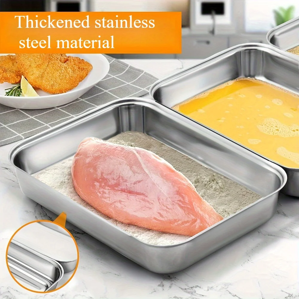 Stainless Steel Leakproof & Stackable Food Containers with Clear Lids - Set of 3