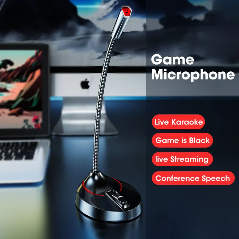Microphone Studio Speech Speakers 3.5mm Jack Plug Wired Microphones For PC Computer Laptop Notebook Loud Speaker