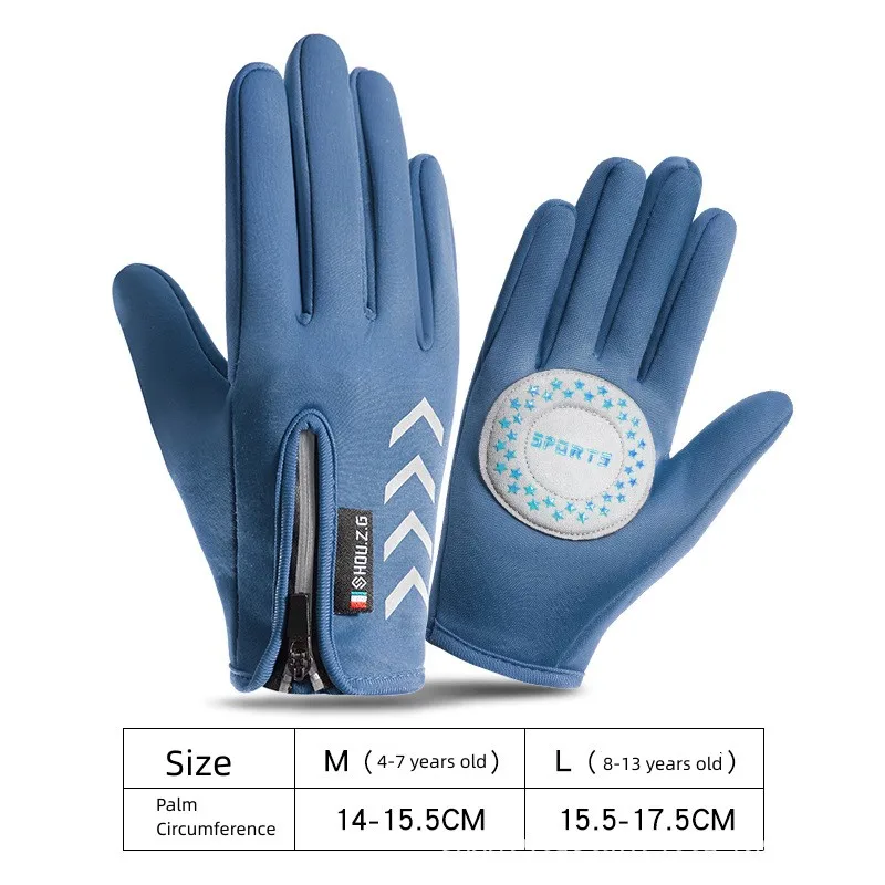 Warm Ski Gloves Snowboard Boys Girls Windproof Outdoor Kids Winter Riding Bicycle Bike Sports Running Snow Full Finger Gloves 6