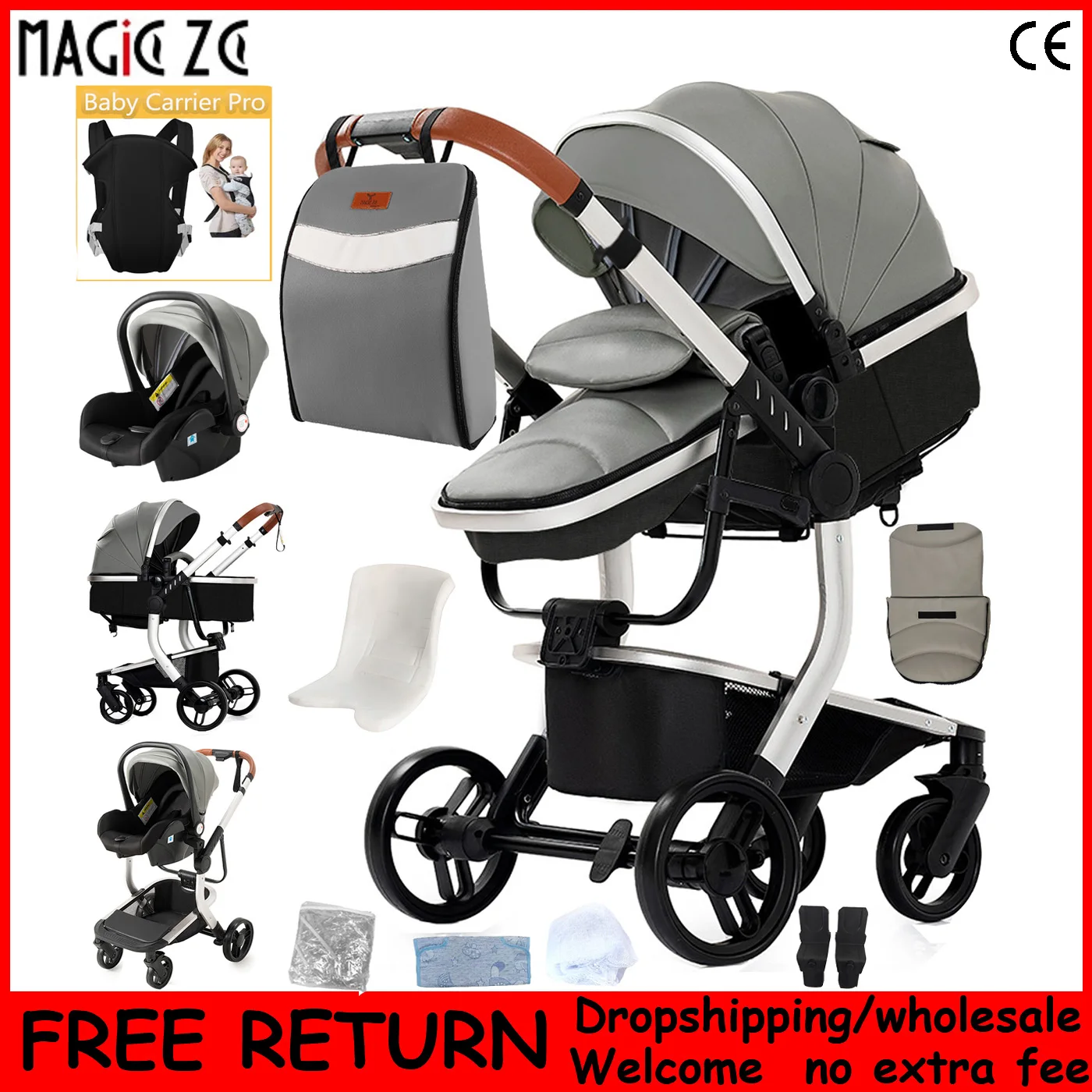 Poussette pour nouveau-nés landau 3 en 1 poussette pour bébé livraison gratuite poussette réversible compacte poussette de voyage légère landau mutifunctionele kinderwagens bébé pasgeboren kinderwagen moeder kinderen