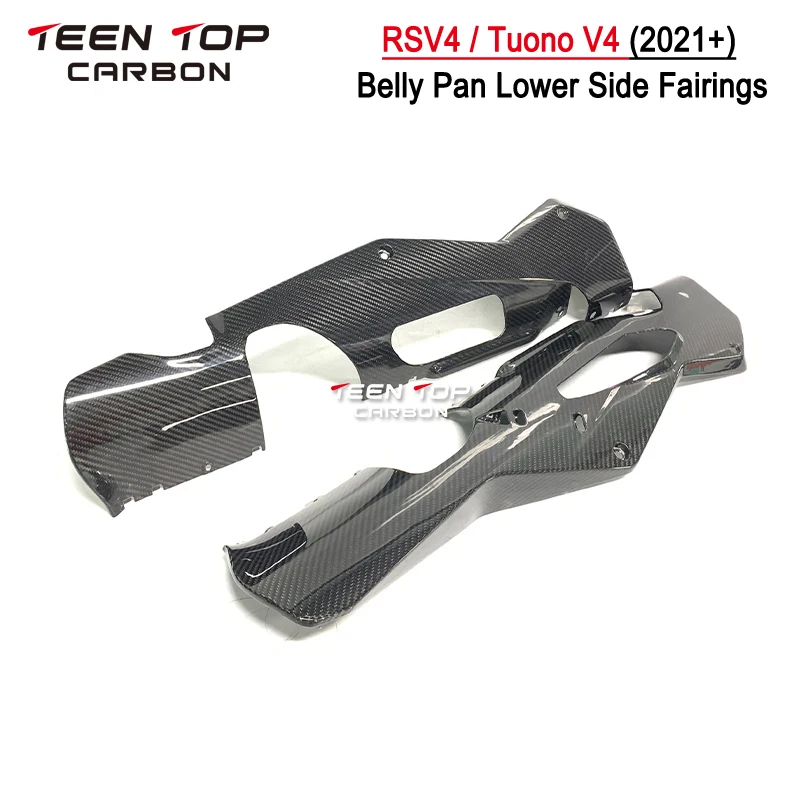 

Для Aprilia RSV4 Tuono V4 Carbon Belly Pan 2021 + модифицированные детали для мотоцикла RSV4 из углеродного волокна Tuono V4 3K 2X2 простой глянцевый УГЛЕРОДНЫЙ